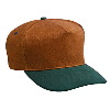 Otto Cap Brushed Bull Denim Low Crown Golf Style Two Tone Color Caps Dark Green/Dark Caramel
