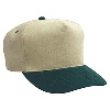 Otto Cap Brushed Bull Denim Low Crown Golf Style Two Tone Color Caps Dark Green/Khaki