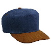 Otto Cap Brushed Bull Denim Low Crown Golf Style Two Tone Color Caps Dark Caramel/Navy