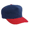Otto Cap Brushed Bull Denim Low Crown Golf Style Two Tone Color Caps Red/Navy