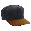 Otto Cap Brushed Bull Denim Low Crown Golf Style Two Tone Color Caps Dark Caramel/Black