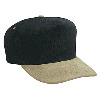 Otto Cap Brushed Bull Denim Low Crown Golf Style Two Tone Color Caps Khaki/Black