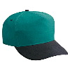 Otto Cap Brushed Cotton Twill Low Crown Golf Style Two Tone Color Caps Black/Jade