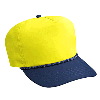 Otto Cap Poplin High Crown Golf Style Two Tone Color Caps Navy/Yellow
