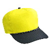 Otto Cap Poplin High Crown Golf Style Two Tone Color Caps Black/Yellow