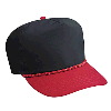 Otto Cap Poplin High Crown Golf Style Two Tone Color Caps Red/Black