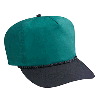 Otto Cap Poplin High Crown Golf Style Two Tone Color Caps Black/Jade