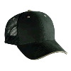 Otto Cap Brushed Bull Denim Sandwich Visor Low Profile Pro Style Mesh Back Caps Dark Green/Khaki