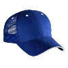 Otto Cap Brushed Bull Denim Sandwich Visor Low Profile Pro Style Mesh Back Caps Royal/White