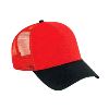Otto Cap Washed Cotton Twill Low Profile Pro Style Mesh Back Two Tone Color Caps Black/Red/Red