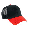 Otto Cap Washed Cotton Twill Low Profile Pro Style Mesh Back Two Tone Color Caps Red/Black/Black