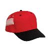 Otto Cap Cotton Twill Pro Style Mesh Back Two Tone Color Caps Black/Red