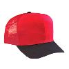 Otto Cap Cotton Twill Low Crown Pro Style Mesh Back Two Tone Color Caps Black/Red