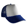 Otto Cap Polyester Foam Front Sandwich Visor Five Panel Pro Style Mesh Back Two Tone Color Caps Royal/White/White