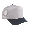Otto Cap Cotton Twill Five Panel Pro Style Mesh Back Two Tone Color Caps Black/Gray
