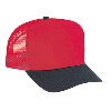 Otto Cap Cotton Twill Five Panel Pro Style Mesh Back Two Tone Color Caps Black/Red