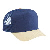 Otto Cap Cotton Twill Five Panel Pro Style Mesh Back Two Tone Color Caps Khaki/Navy