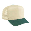 Otto Cap Cotton Twill Five Panel Pro Style Mesh Back Two Tone Color Caps Dark Green/Khaki