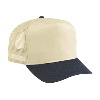 Otto Cap Cotton Twill Five Panel Pro Style Mesh Back Two Tone Color Caps Black/Khaki