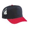 Otto Cap Cotton Twill Five Panel Pro Style Mesh Back Two Tone Color Caps Red/Black