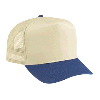 Otto Cap Cotton Twill Five Panel Pro Style Mesh Back Two Tone Color Caps Navy/Khaki