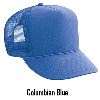 Otto Cap Polyester Foam Front High Crown Golf Style Mesh Back Caps Columbian Blue