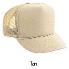 Otto Cap Polyester Foam Front High Crown Golf Style Mesh Back Caps Tan