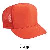 Otto Cap Polyester Foam Front High Crown Golf Style Mesh Back Caps Orange