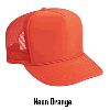 Otto Cap Polyester Foam Front High Crown Golf Style Mesh Back Caps Dark Orange