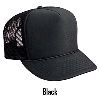 Otto Cap Polyester Foam Front High Crown Golf Style Mesh Back Caps Black