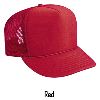 Otto Cap Polyester Foam Front High Crown Golf Style Mesh Back Caps Red