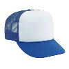 Otto Cap Polyester Foam Front High Crown Golf Style Mesh Back Two Tone Color Caps Royal/White/Royal