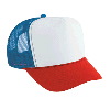 Otto Cap Polyester Foam Front High Crown Golf Style Mesh Back Two Tone Color Caps Red/White/Royal