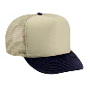 Otto Cap Polyester Foam Front High Crown Golf Style Mesh Back Two Tone Color Caps Black/Khaki/Khaki