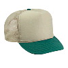 Otto Cap Polyester Foam Front High Crown Golf Style Mesh Back Two Tone Color Caps Dark Green/Khaki/Khaki