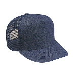 Denim High Crown Golf Style Mesh Back Caps