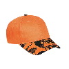 Otto Cap Camouflage Visor Cotton Twill Low Profile Pro Syle Two Tone Color Caps Neon Orange/Black/Dark Green/Neon Orange