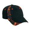 Otto Cap Camouflage Piping Design Cotton Twill Low Profile Pro Style Two Tone Color Caps Black/Neon Orange/Black/Dark Green