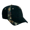 Otto Cap Camouflage Piping Design Cotton Twill Low Profile Pro Style Two Tone Color Caps Black/Light Loden/Brown/Kelly