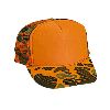 Otto Cap Neon Camouflage Polyester Foam Front High Crown Golf Style Mesh Back Two Tone Color Cap Neon Orange/Neon Orange Camo