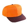Otto Cap Neon Cotton Twill Pro Style Two Tone Color Cap Brown/Neon Orange