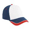 Otto Cap Mesh Front w/ Brushed Cotton Canvas Back Low Profile Two Tone Color Cap Navy/White/Red