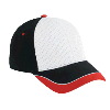 Otto Cap Mesh Front w/ Brushed Cotton Canvas Back Low Profile Two Tone Color Cap Black/White/Red