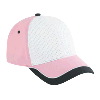 Otto Cap Mesh Front w/ Brushed Cotton Canvas Back Low Profile Two Tone Color Cap Pink/White/Black