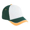 Otto Cap Mesh Front w/ Brushed Cotton Canvas Back Low Profile Two Tone Color Cap Dark Green/White/Gold