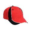 Otto Cap Piping Design Brushed Cotton Twill Low Profile Pro Style Two Tone Color Caps Red/Black/White