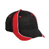 Otto Cap Piping Design Brushed Cotton Twill Low Profile Pro Style Two Tone Color Caps Black/Red/White
