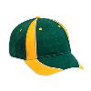 Otto Cap Piping Design Brushed Cotton Twill Low Profile Pro Style Two Tone Color Caps Dark Green/Gold/White
