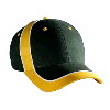 Otto Cap Brushed Cotton Twill Low Profile Pro Style Two Tone Caps Gold/Dark Green/White