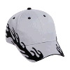 Otto Cap Flame Pattern Brushed Cotton Twill Sandwich Visor Low Profile Pro Style Two Tone Color Caps Gray/Black/Black